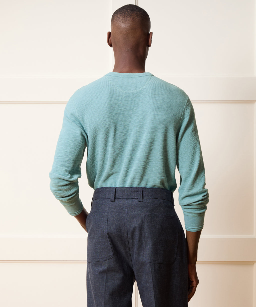 Lightweight Mini Waffle Henley