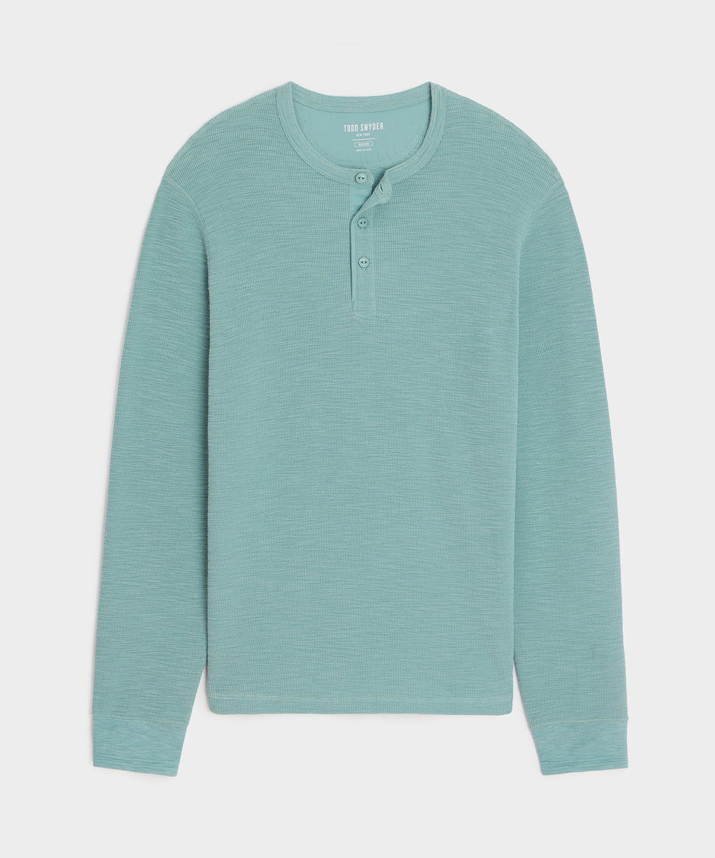 Lightweight Mini Waffle Henley