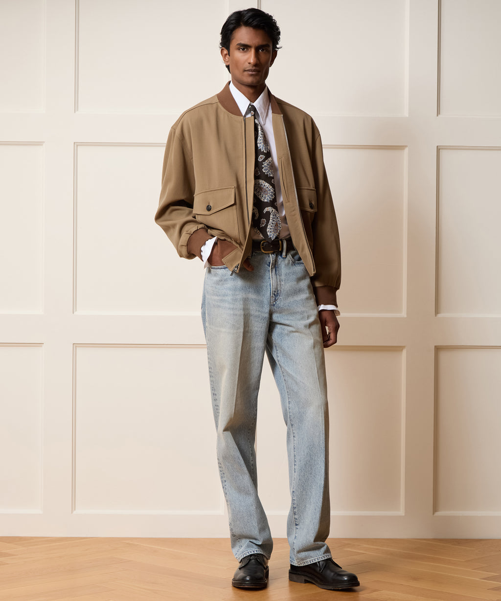 Italian Gabardine Bomber Jacket