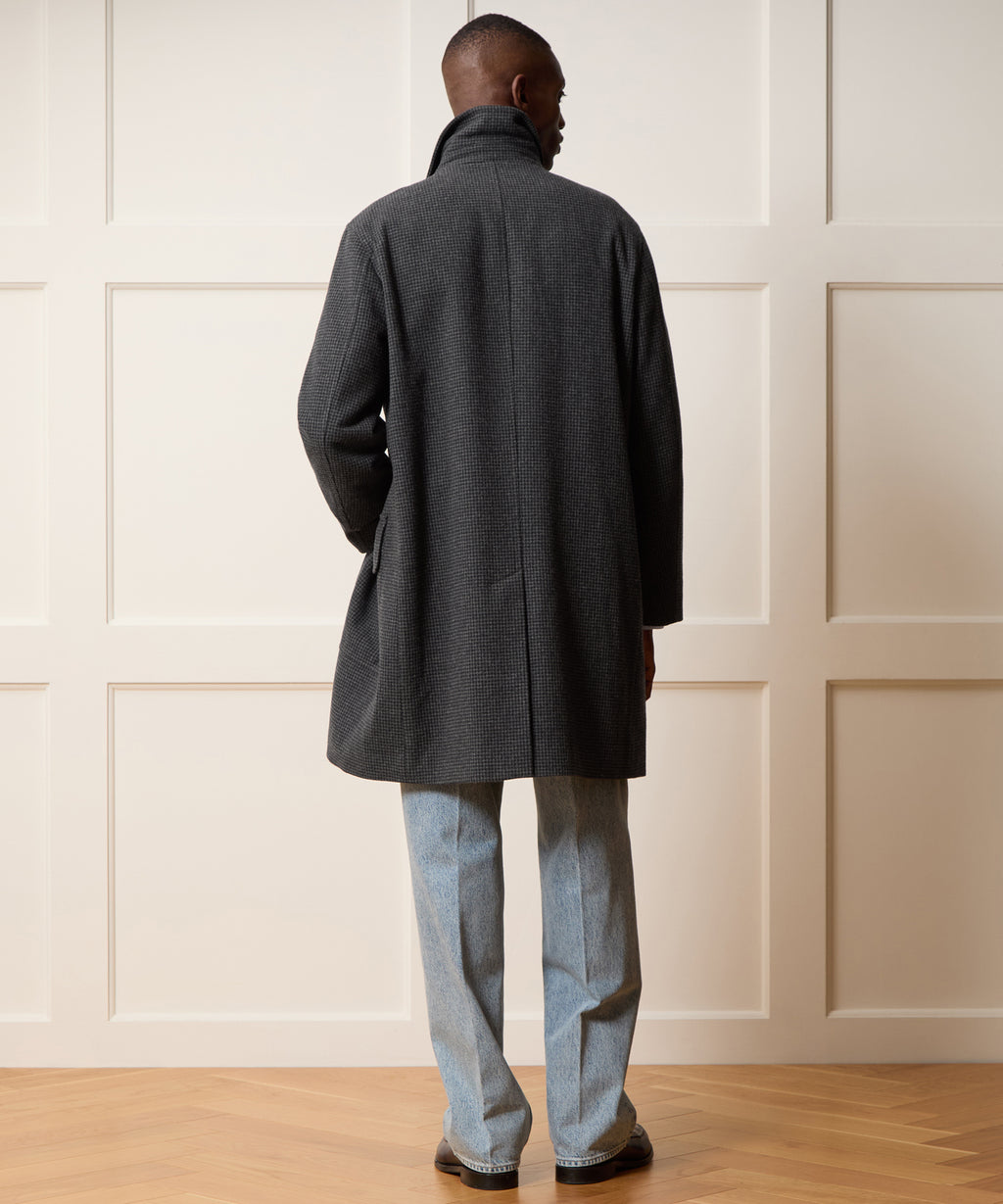 Italian Houndstooth Car Coat