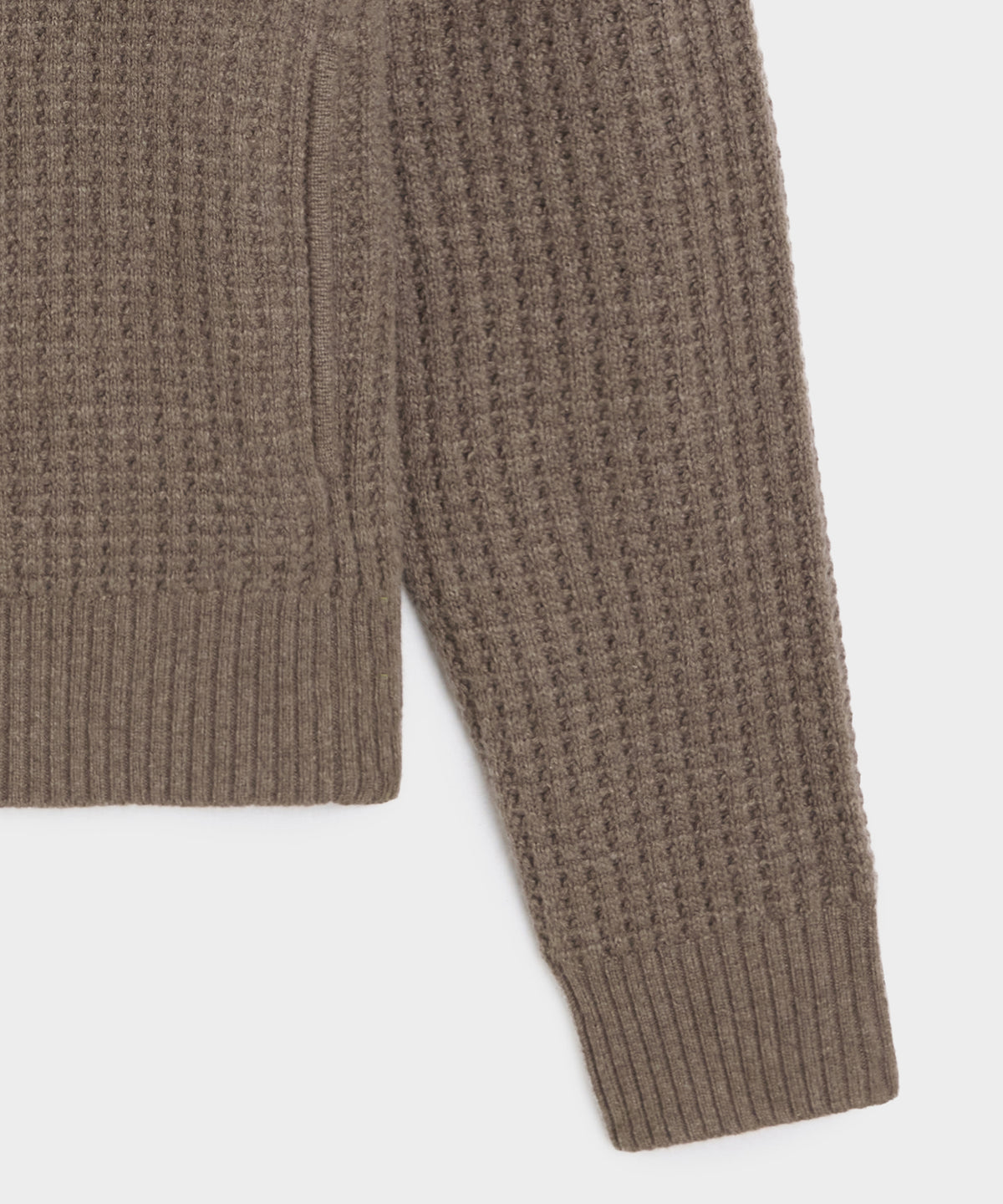 Waffle Cashmere Full-Zip Sweater