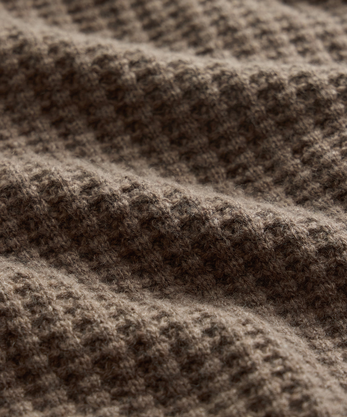 Waffle Cashmere Full-Zip Sweater