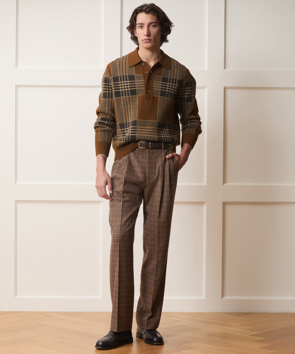 Plaid Sweater Polo
