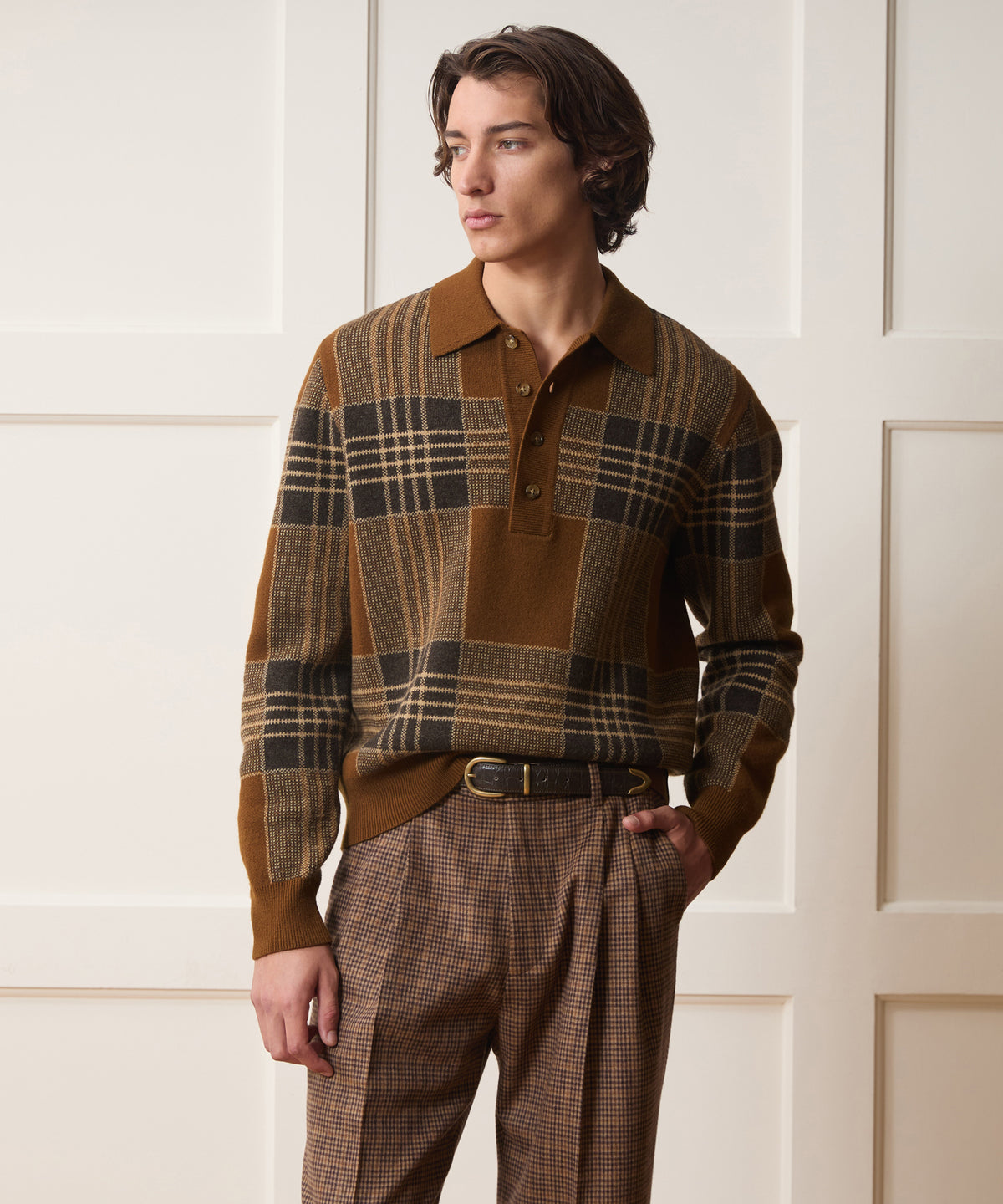 Plaid Sweater Polo