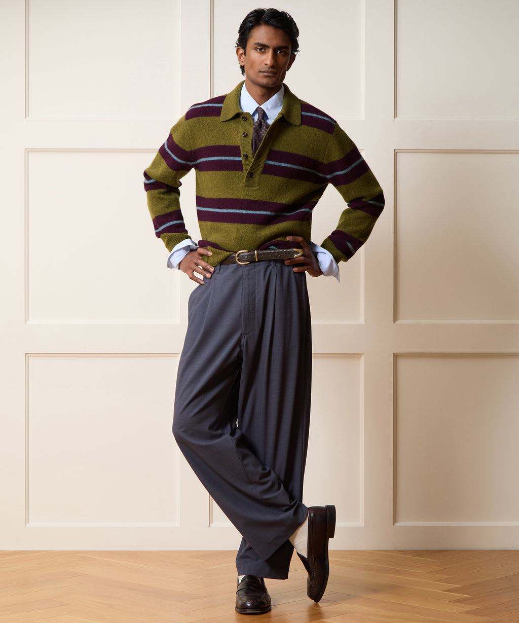 Boiled Wool Sweater Polo