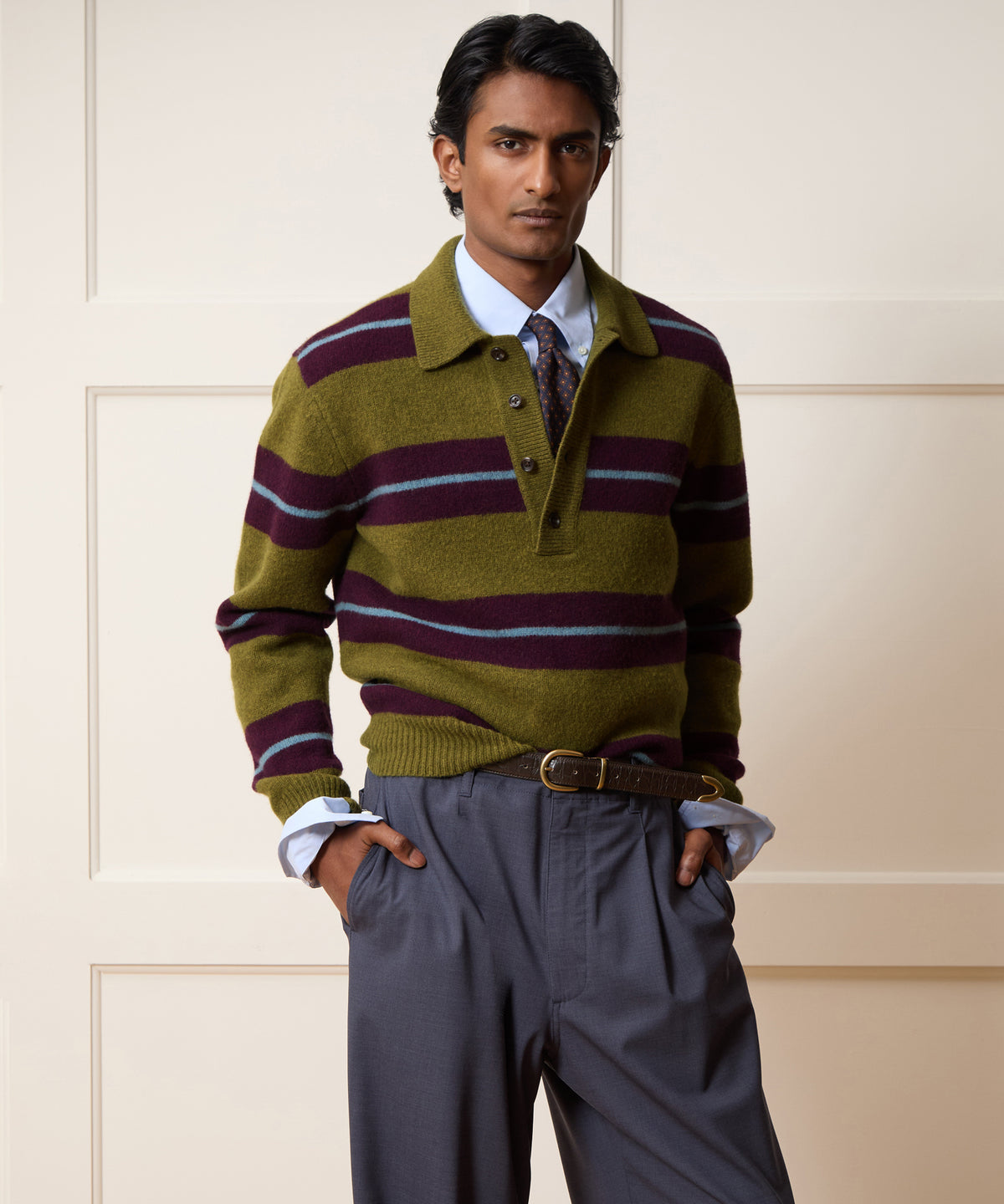 Boiled Wool Sweater Polo