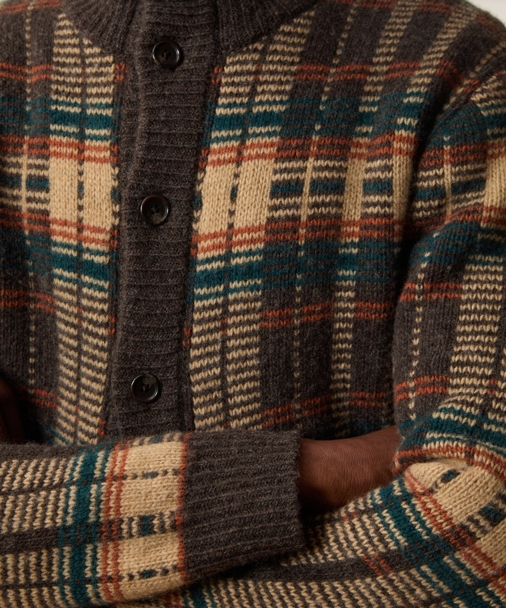 Wool Mockneck Cardigan
