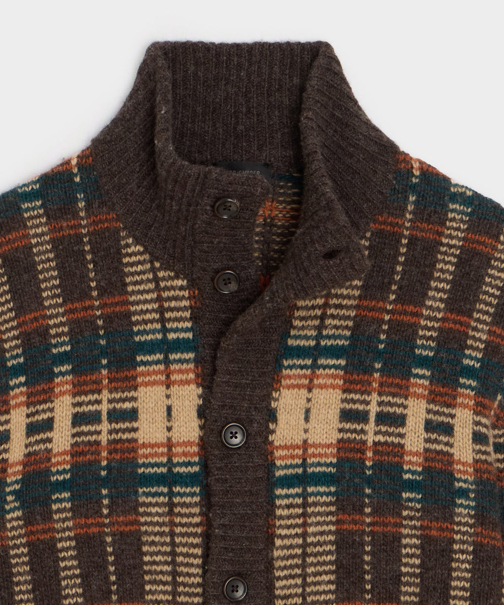 Wool Mockneck Cardigan