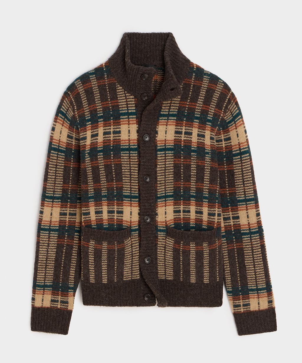 Wool Mockneck Cardigan