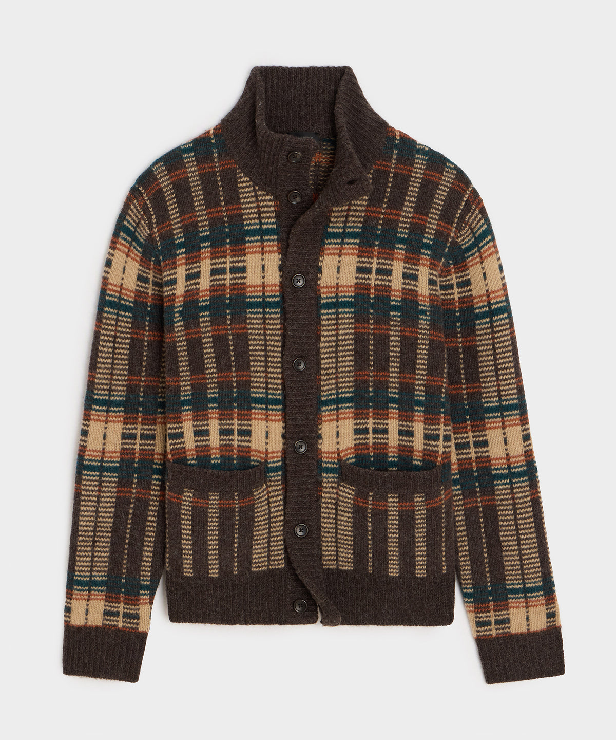Wool Mockneck Cardigan