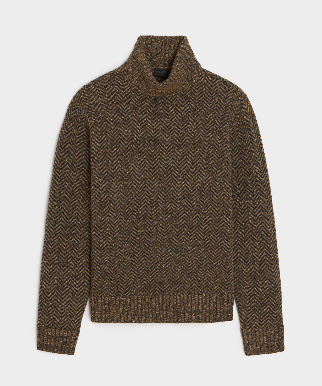 Herringbone Turtleneck Sweater