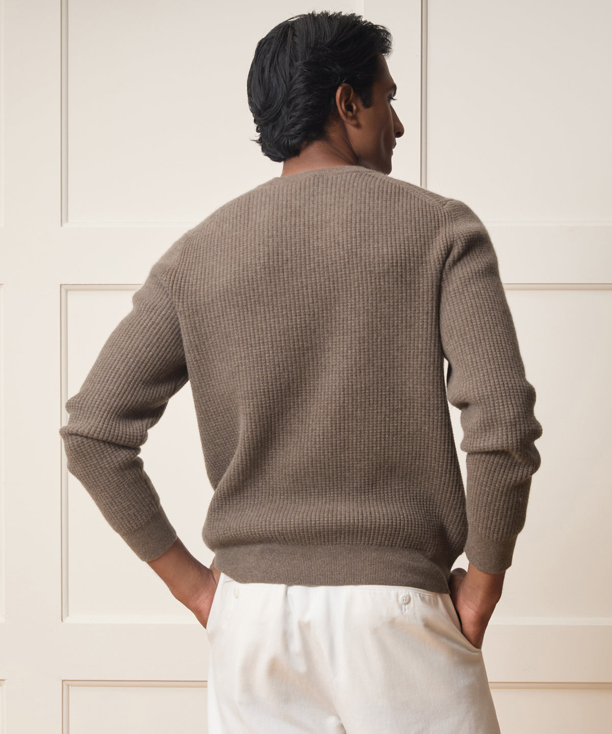 Waffle Cashmere Crewneck