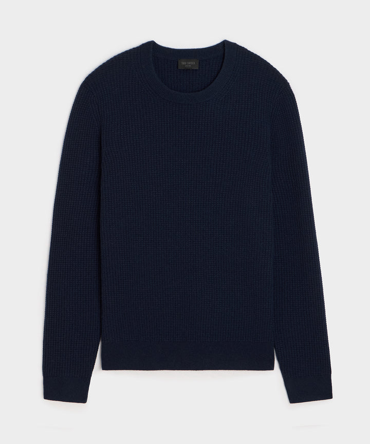 Waffle Cashmere Crewneck