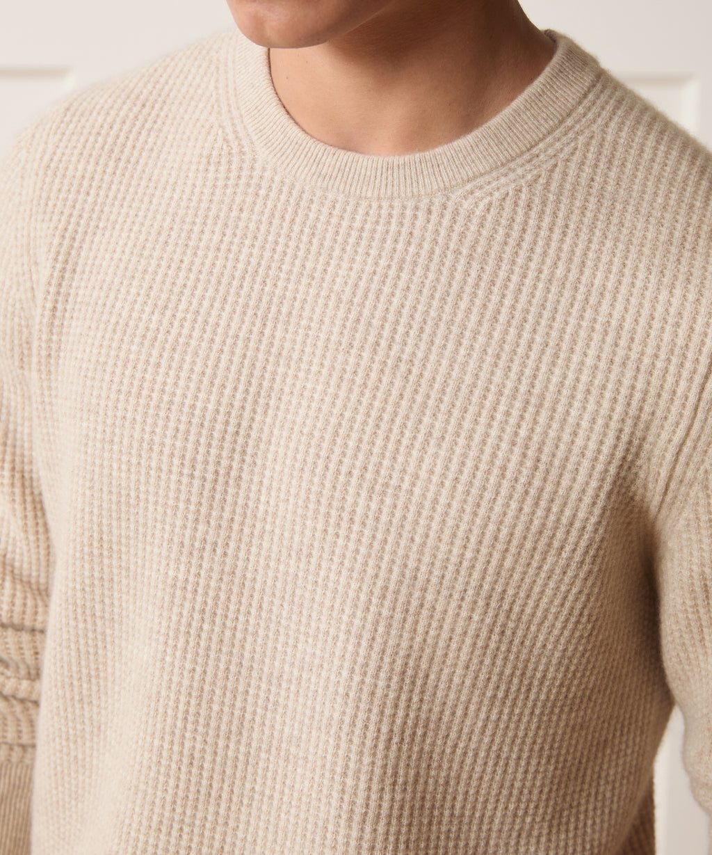Waffle Cashmere Crewneck