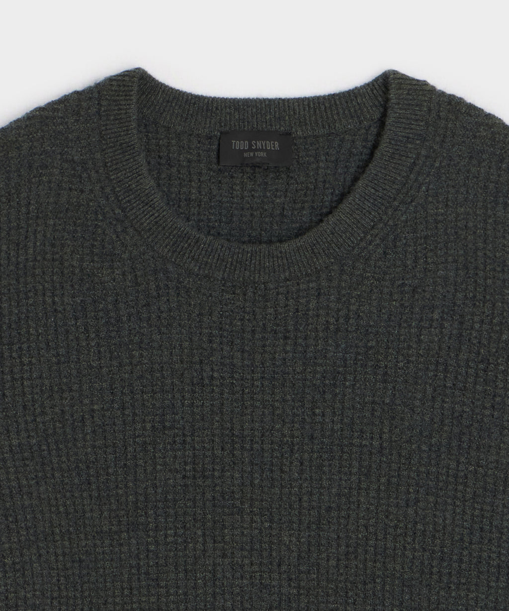 Waffle Cashmere Crewneck