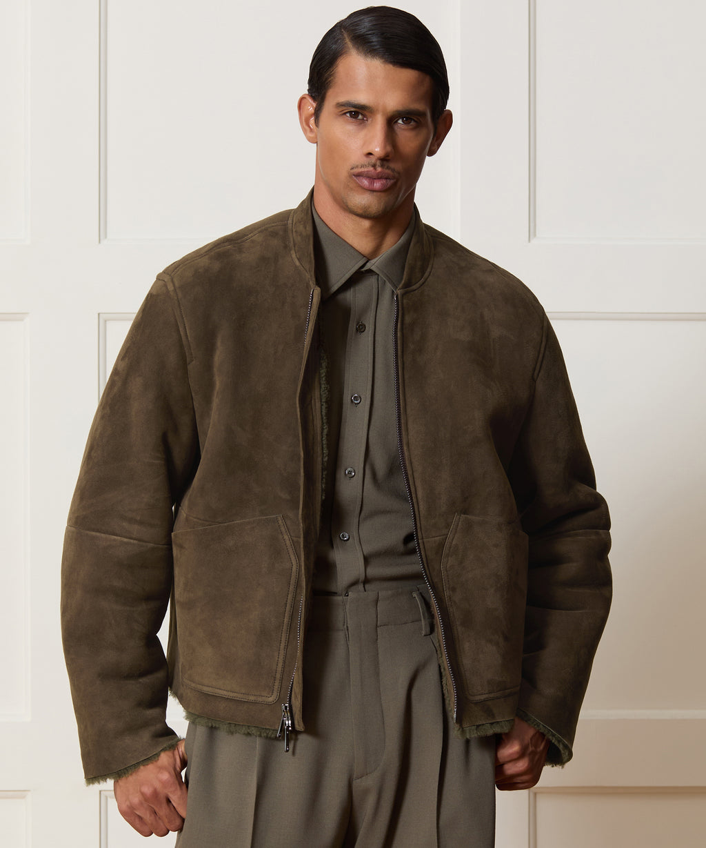 Italian Shearling Aviator Jacket