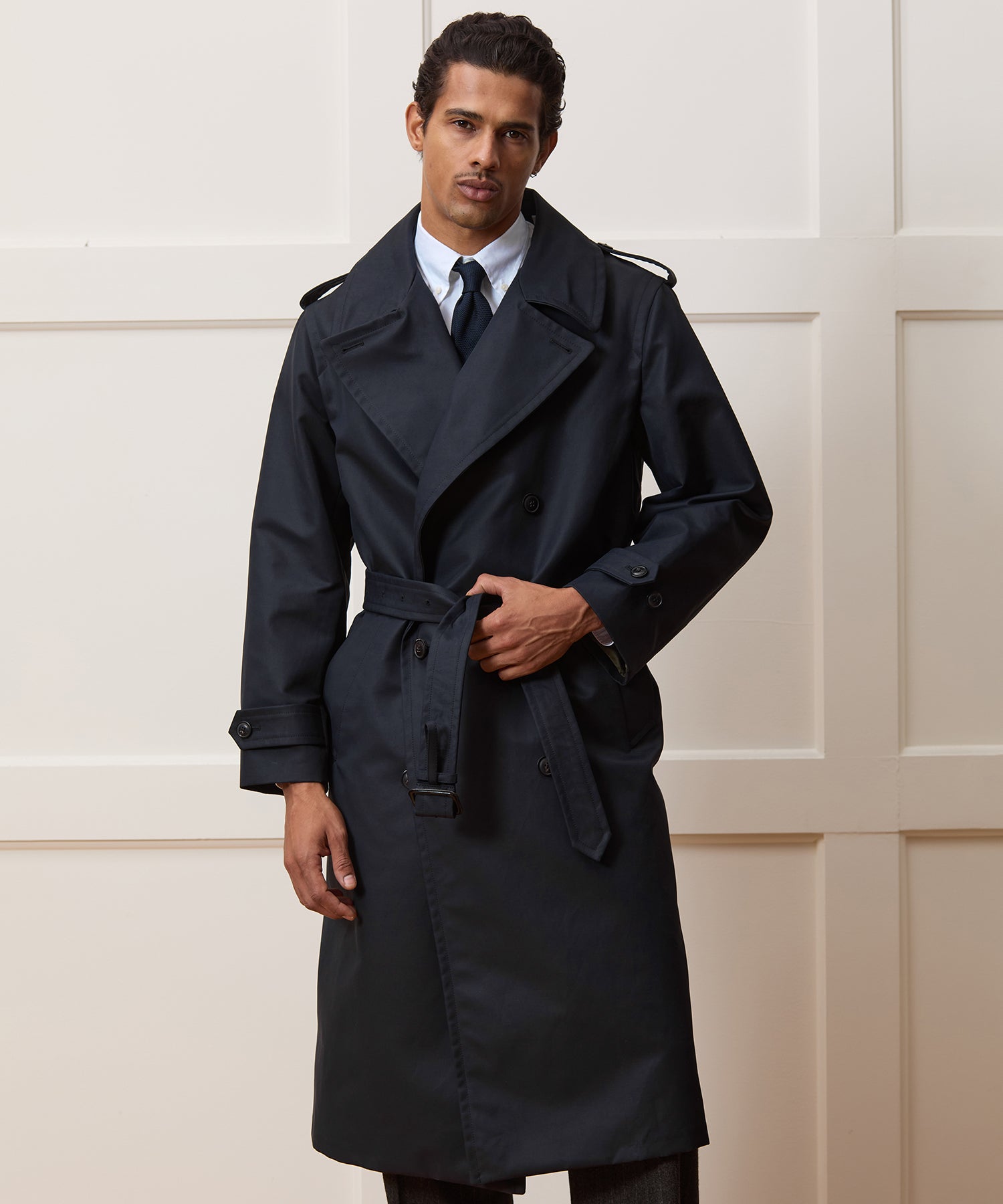 Italian Double-Breasted Trench Coat in Black – Todd Snyder
