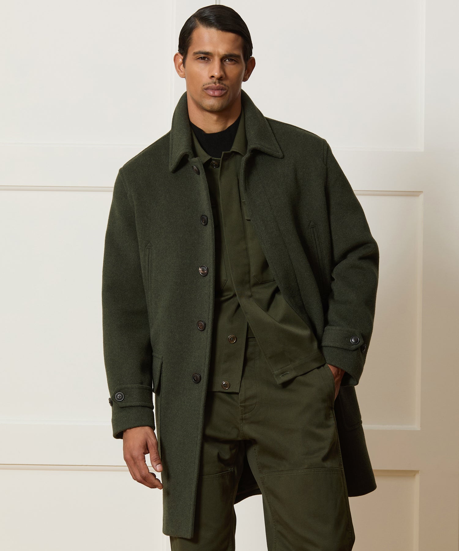 Italian Wool-Cashmere Car Coat in Snyder Olive – Todd Snyder