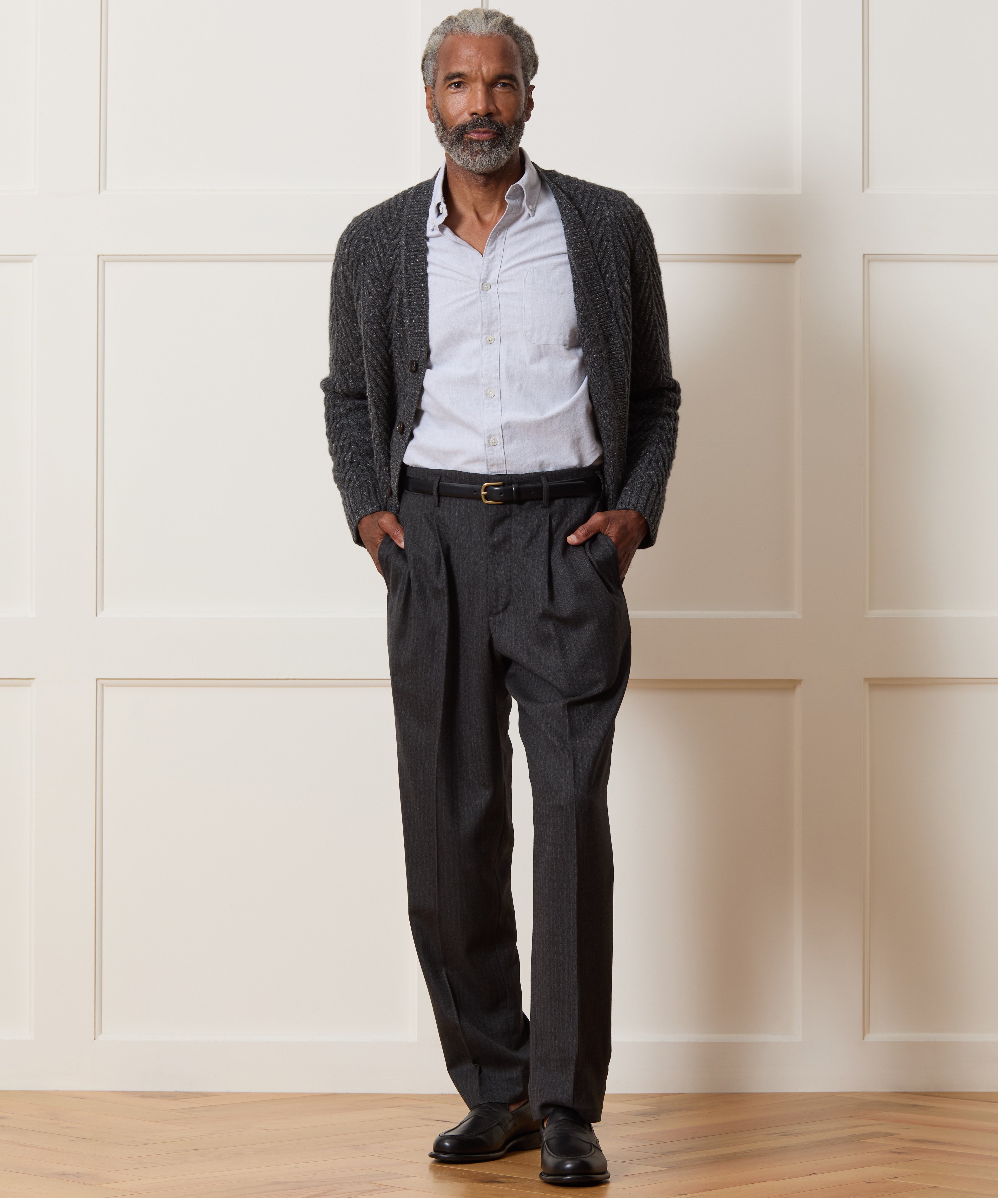 Flannel Hollywood Trouser in Charcoal Pinstripe – Todd Snyder