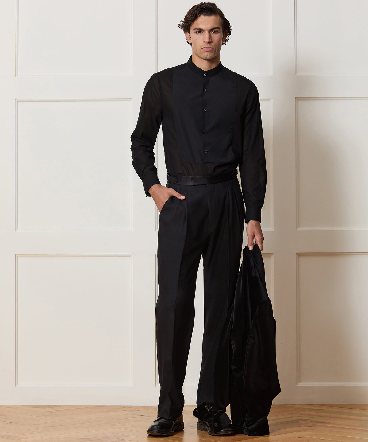 Lightweight Italian Cotton Popover Tuxedo Shirt