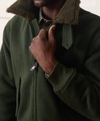 Shearling Collar Wool Bomber Jacket