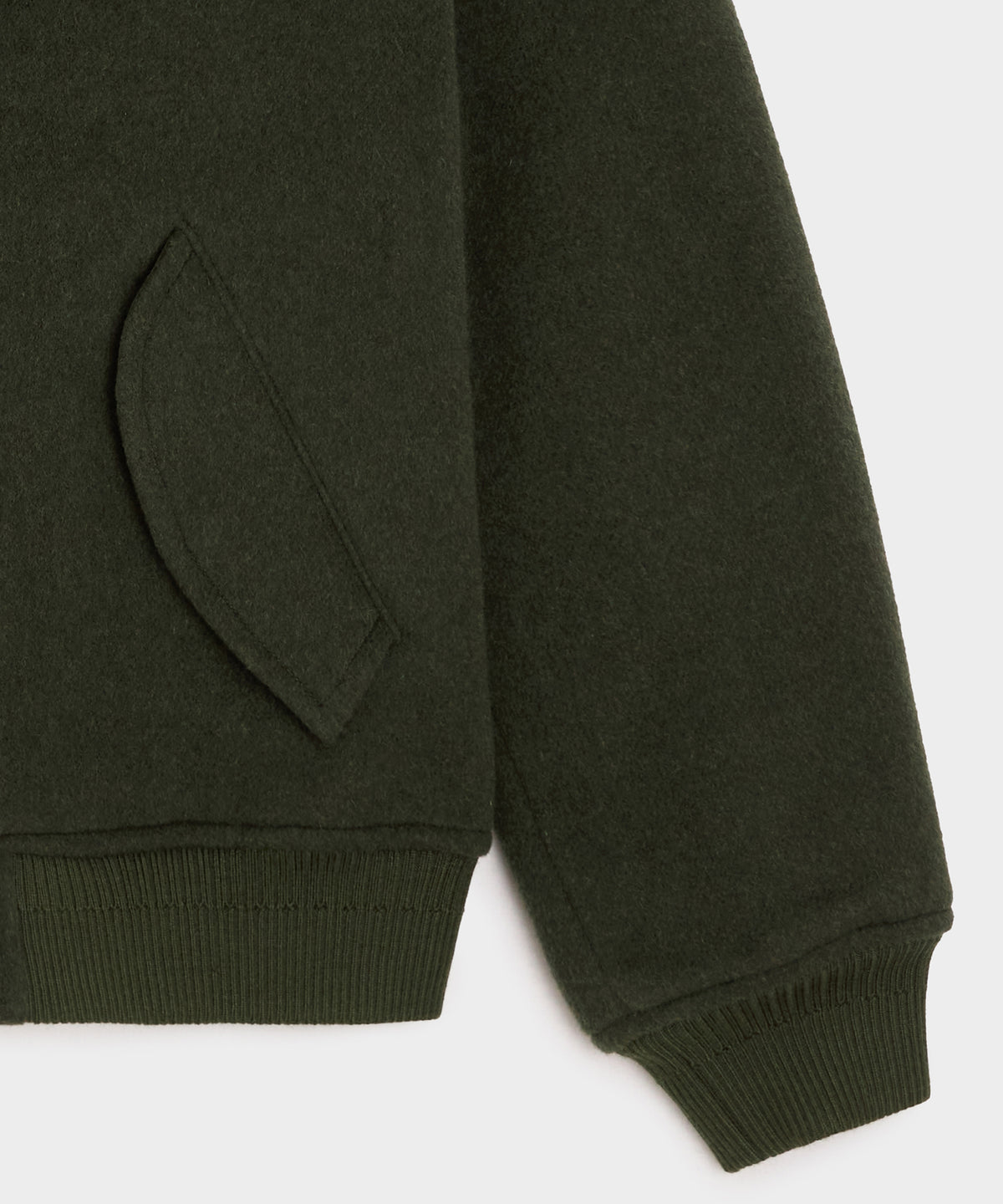 Shearling Collar Wool Bomber Jacket