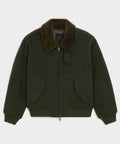 Shearling Collar Wool Bomber Jacket