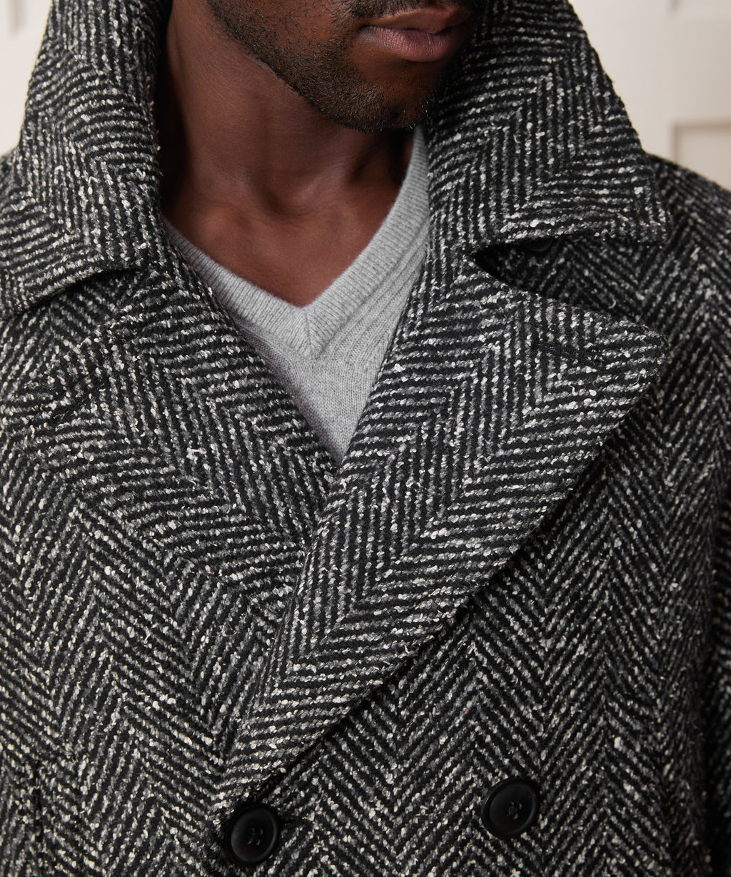 Italian Herringbone Peacoat