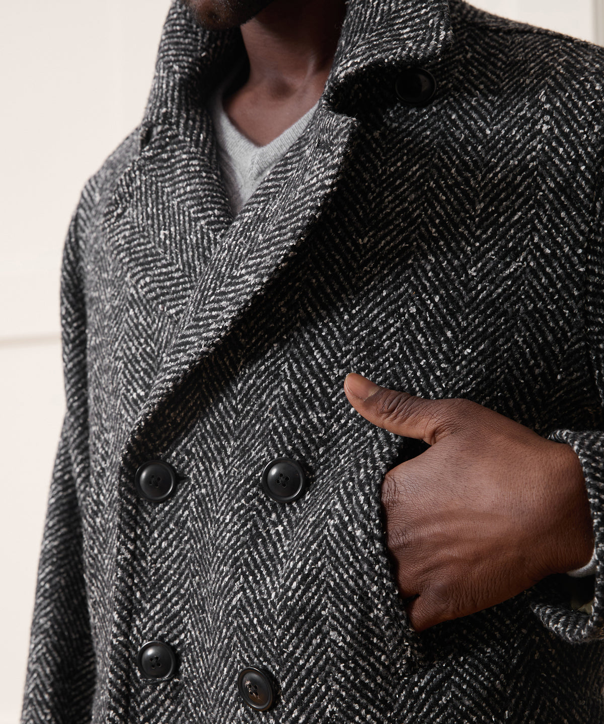 Italian Herringbone Peacoat
