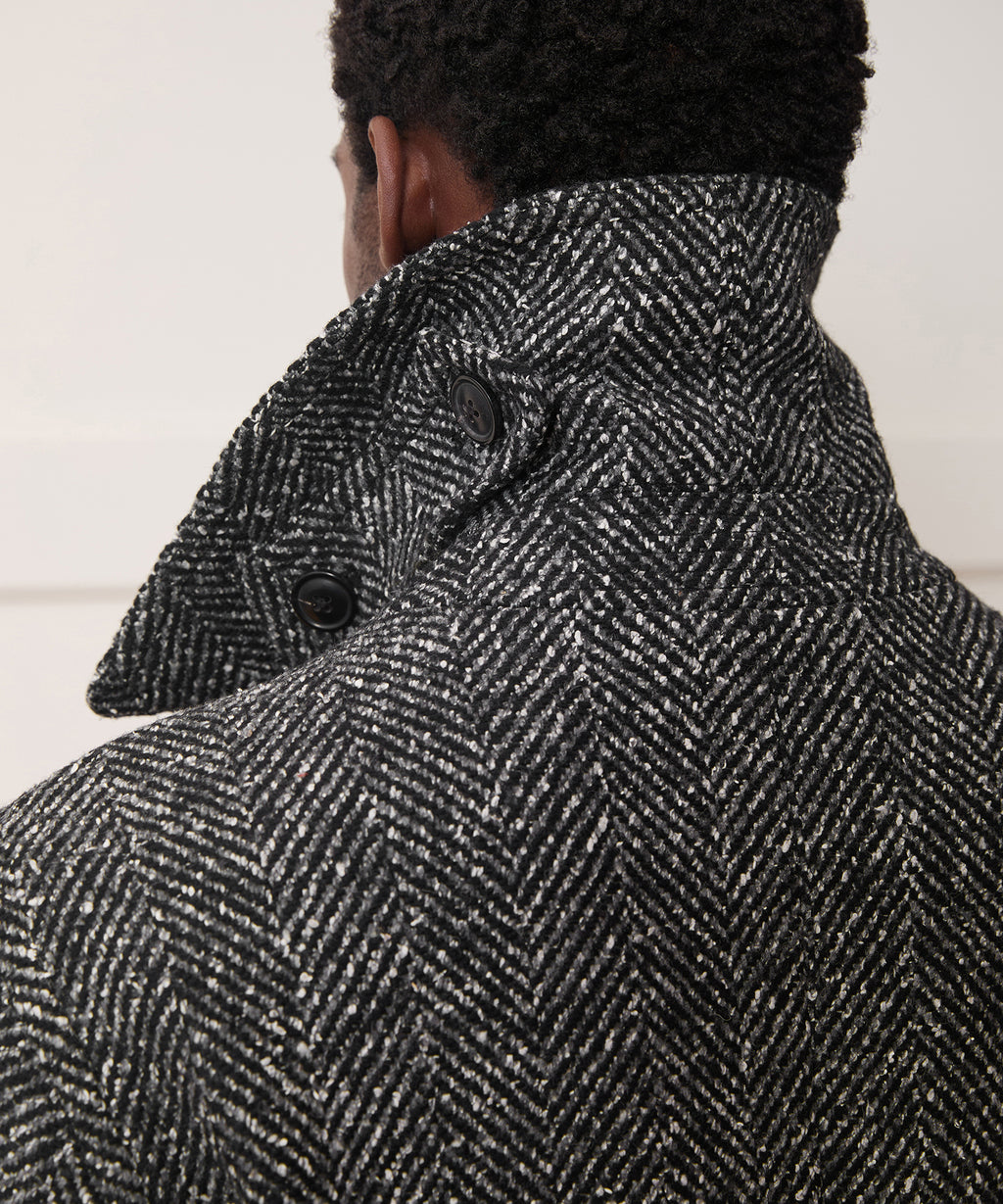 Italian Herringbone Peacoat