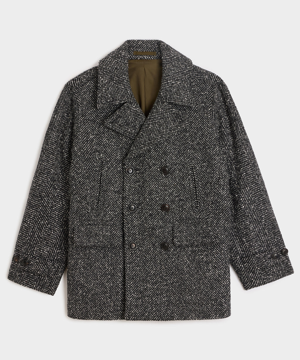Italian Herringbone Peacoat