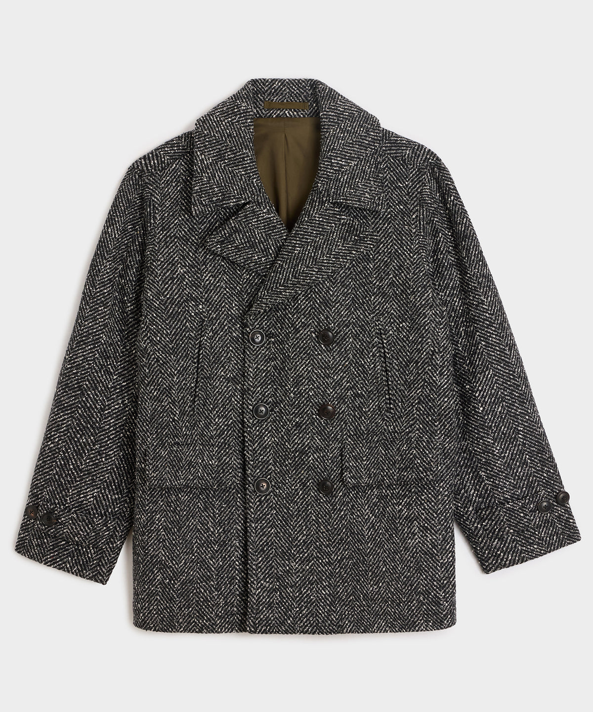 Italian Herringbone Peacoat