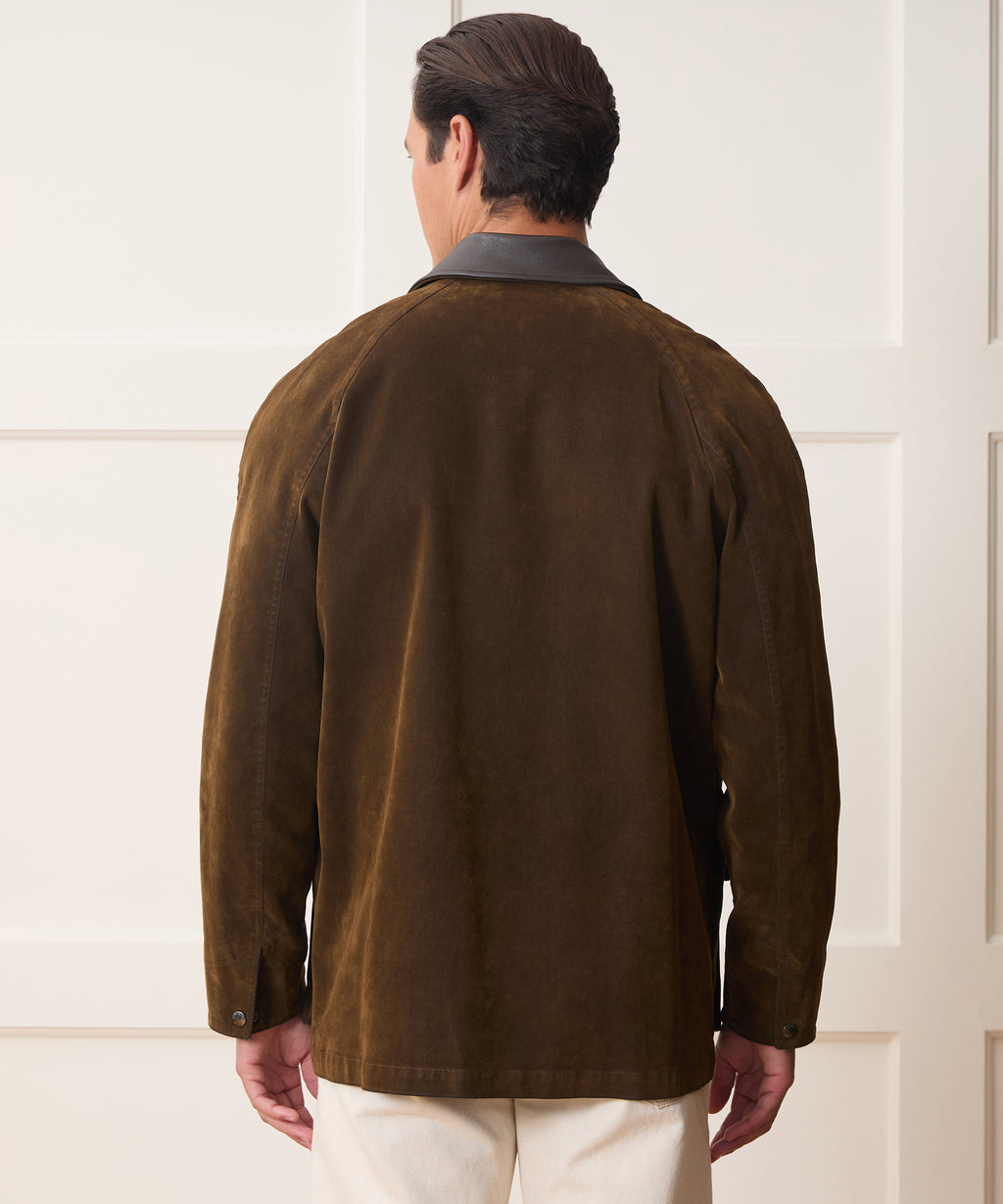 Flocked Denim Long Stable Jacket