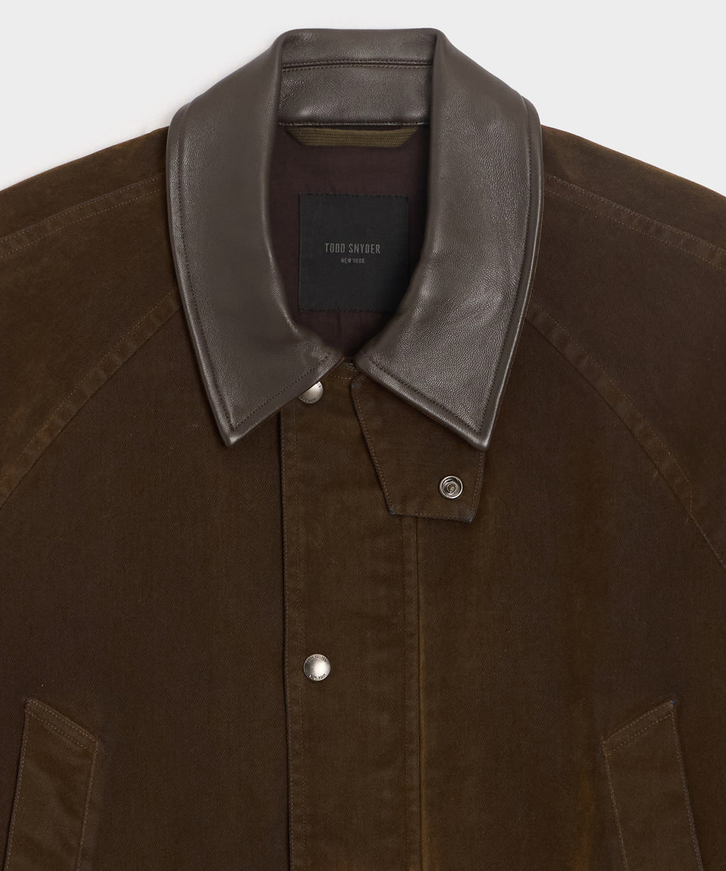 Flocked Denim Long Stable Jacket