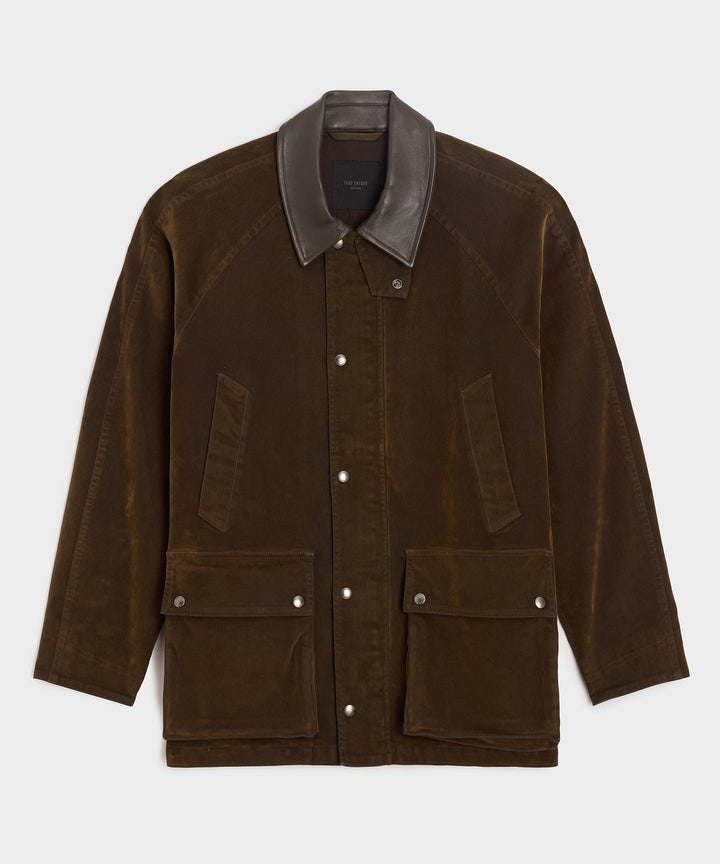Flocked Denim Long Stable Jacket