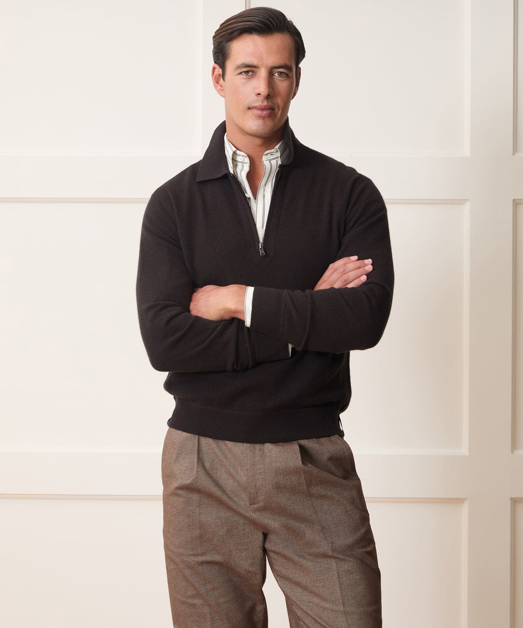 Cashmere Quarter-Zip Sweater Polo