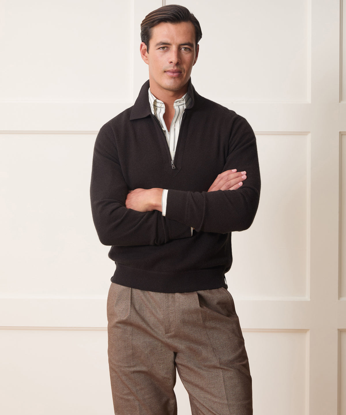 Cashmere Quarter-Zip Sweater Polo