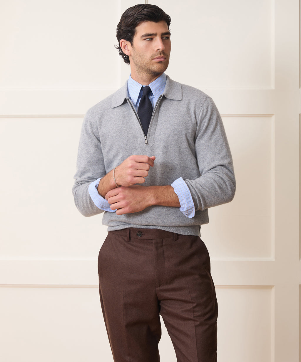 Cashmere Quarter-Zip Sweater Polo