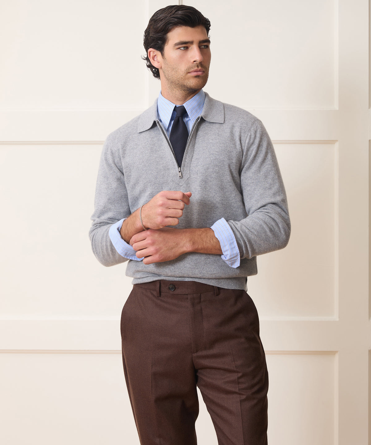 Cashmere Quarter-Zip Sweater Polo