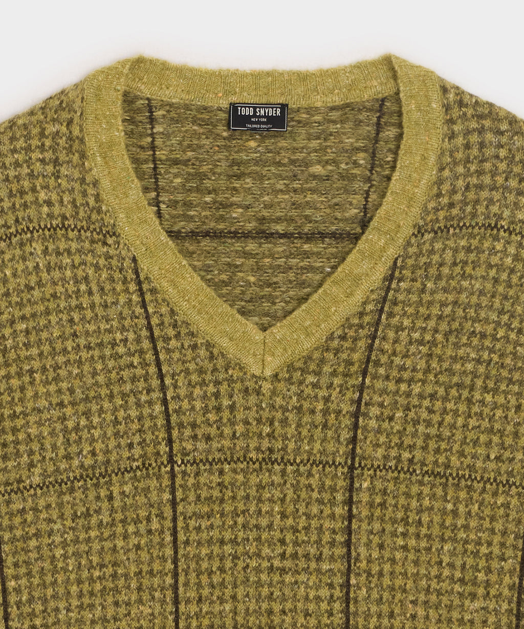 Glen Plaid V-Neck Sweater