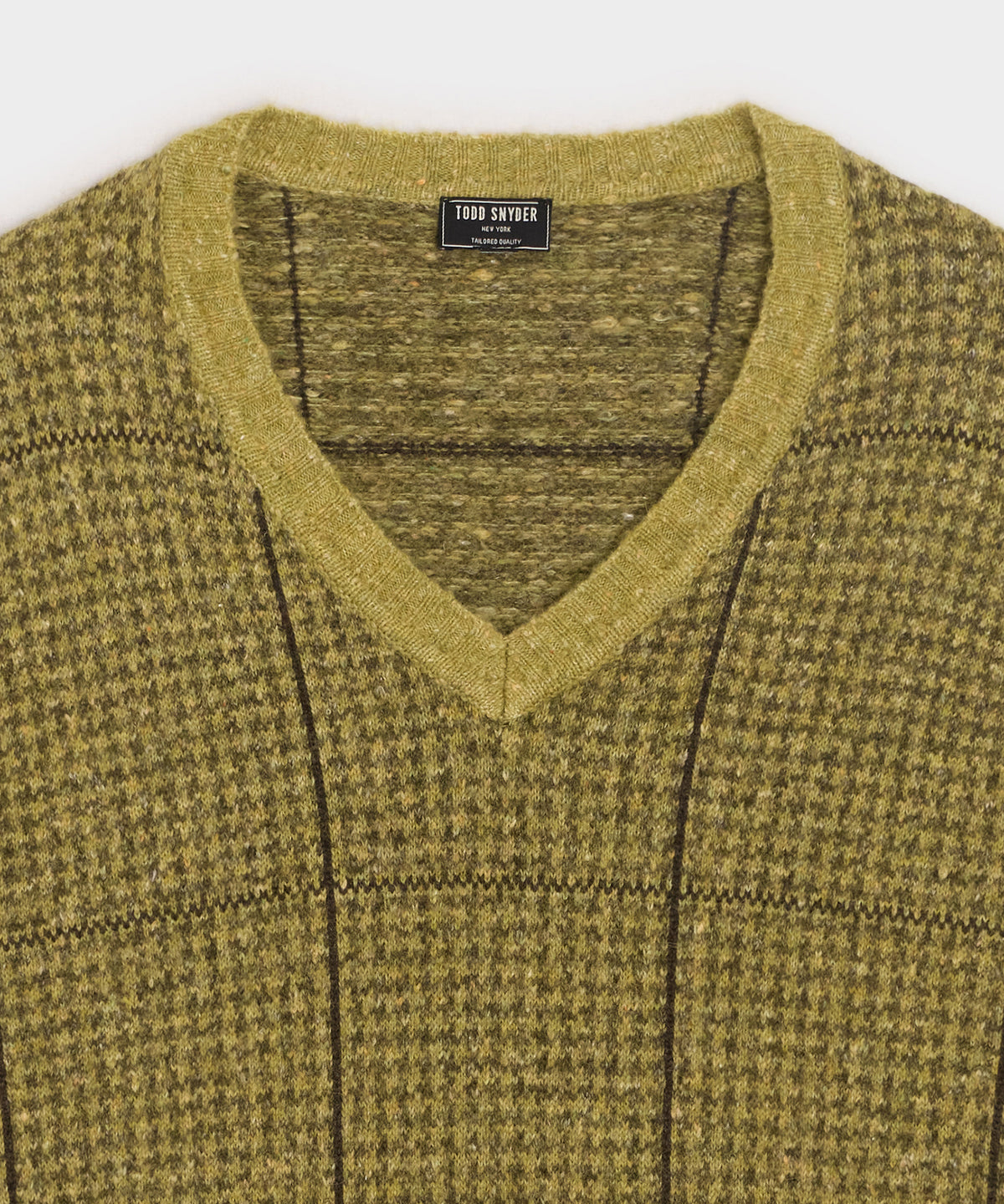 Glen Plaid V-Neck Sweater
