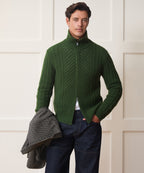 Lattice Mockneck Sweater Jacket