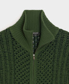 Lattice Mockneck Sweater Jacket