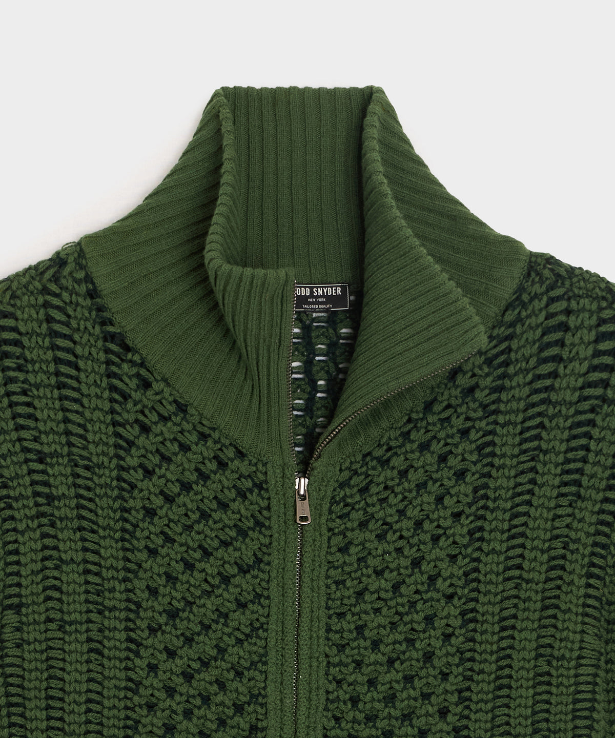 Lattice Mockneck Sweater Jacket