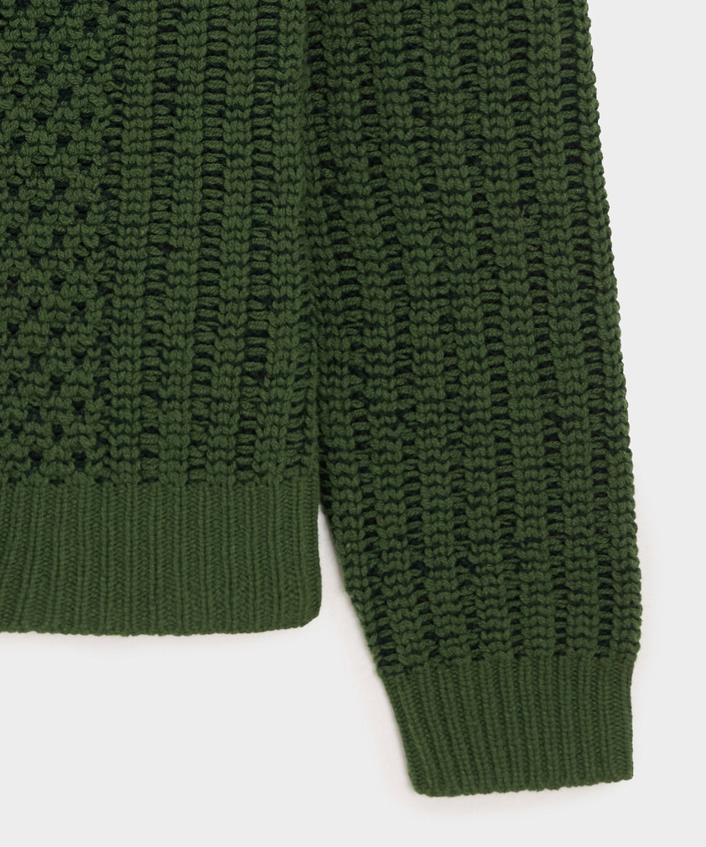 Lattice Mockneck Sweater Jacket