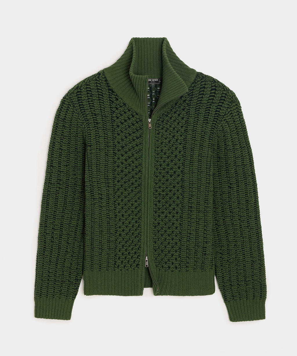 Lattice Mockneck Sweater Jacket