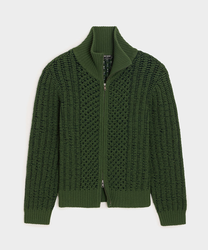 Lattice Mockneck Sweater Jacket
