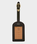 Il Bisonte Leather Luggage Tag in Black
