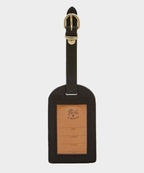 Il Bisonte Leather Luggage Tag in Black