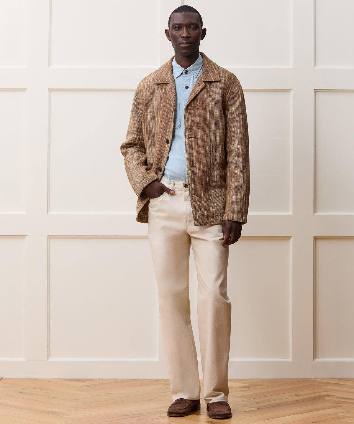 Striped Linen Café Jacket